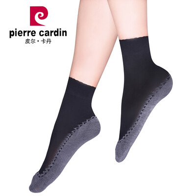

Pierre Cardin short silk socks female 6 double high elastic smooth SPA mask wear modal non-slip jacquard socks black uniforms PC2228-20X6