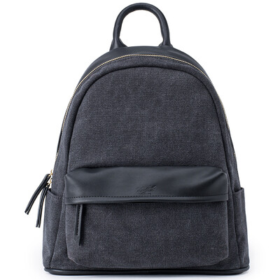 

Baifeng Backpack Simple Fashion Casual Canvas PU Leather Backpack