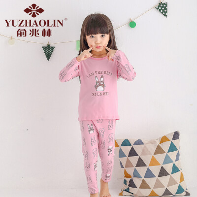 

Yu Zhaolin children's underwear Lycra cotton pajamas autumn clothing autumn pants suit YL16T1390 pink Totoro 140 yards