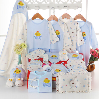 

Baby baby newborn gift box 22 sets of newborn baby clothes suit baby underwear full moon gift auspicious chicken blue