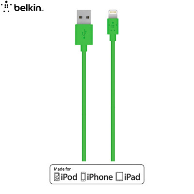 

Belkin Apple MFI Certified Data Cable / Charging Line Lightning Interface Green 1.2m for iPhone 7/7 Plus / 6s / 6s Plus / SE