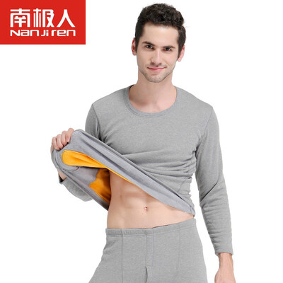 

Antarctic thermal underwear men and women knee-lift double-layer thicker plus cashmere gold cashmere warm young youth in autumn clothes Qiu suit new NXYY6812 male blue