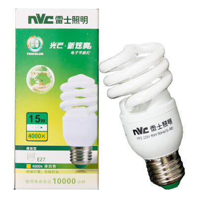 

Jingdong Supermarket] NVC lighting (NVC) energy-saving lamps E27 big mouth spiral 15W4000K cold white (warm light center color