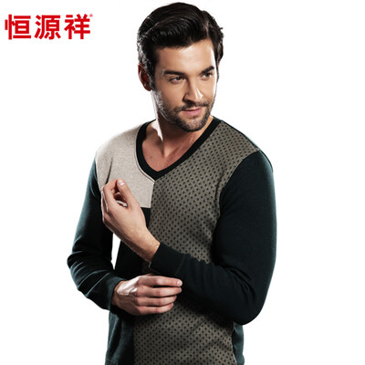 

Хэн Юань Сян термобелье плюс толстый бархат жаккардовые мужское нижнее белье, как верхняя одежда бизнес-модели темно-зеленый свитер костюм C (V-образный вырез) XXL (180/105)