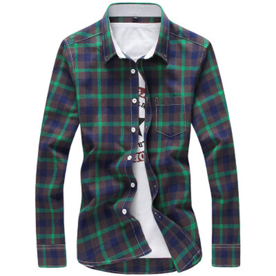 

2017 young mens SHIRT COTTON PLAID Korean fat  DP shirt shirt students tide