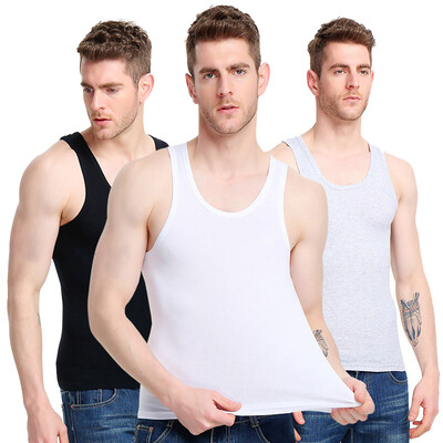 

[Jingdong supermarket] Antarctic men's vest pure color cotton vest male 3-loaded men's vest sweat NSJA0660 black and white gray L