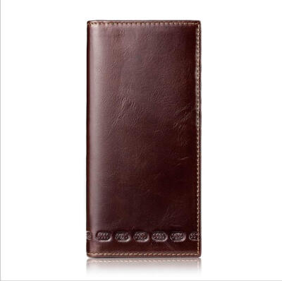 

Fashion temperament first layer leather wallet long leather men