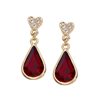 

Yoursfs® 18K Rose Gold Plated Simulated Ruby Earrings Use Red Austrian Crystal Fashion Jewelry