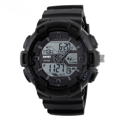 

Waterproof personality electronic watch outdoor sports large dial double show pointer male student watch as gift for man