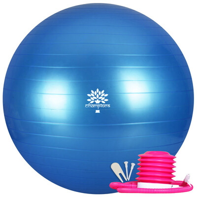 

Upanishad yoga ball 75cm thick explosion-proof fitness ball pregnant women midwife with inflatable tube blue