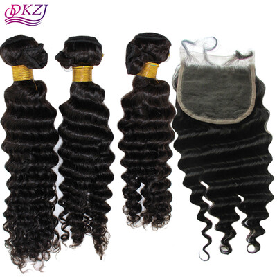 

QDKZJ Brazilian Virgin Hair Deep Wave 3 Bundles Unprocessed Virgin Brazilian Deep Wave Hair 12-26" Brazilian Human Hair Bu