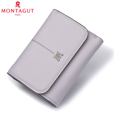 

Montagut MONTAGUT wallet female short section Korean version of the mini sweet lady casual simple ticket clip buckle female small wallet R2322611034 blue