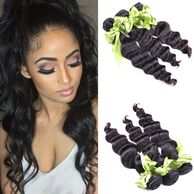 

7A Unprocessed Virgin Hair Bundle Deals Peruvian Loose deep 4 Bundles Peruvian Virgin Hair Loose deep 1B Remy Human Hair Weave