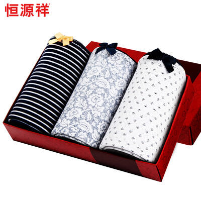 

Hengyuan Xiang ladies underwear cotton low waist garden wind printing triangle underwear mixed color 3 loaded 160/85