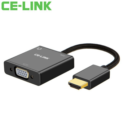 

CE-LINK 1684 HDMI to VGA cable with audio power supply interface HD video adapter computer box connection TV monitor projector adapter black