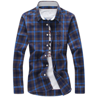 

2017 young men's SHIRT COTTON PLAID Korean fat  DP shirt shirt students tide