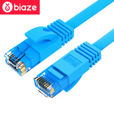 

BIAZE шесть плоский кабель класса CAT6 гигабитный сверхвысокой скоростью 15 м Класс 6 компьютерной сети закончил соединительный кабель синий WX3-