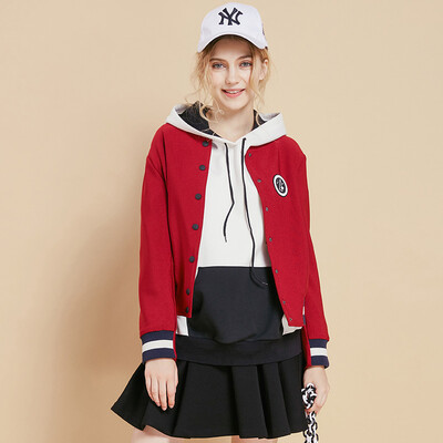 

Mark Huafei Women 2016 autumn sticks leisure baseball jacket jacket fashion Korean short paragraph jacket female wine red
