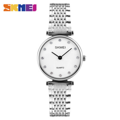 

SKMEI New Fashion Women Quartz Watches Casual Dress Girls Wristwatches Rhinestones Waterproof Rose Gold Silver Ladies Watch 1223