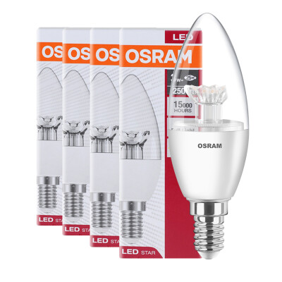 

Jingdong supermarket OSRAM OSRAM LED light bulb transparent candle 45W E14 small mouth warm white yellow four only installed