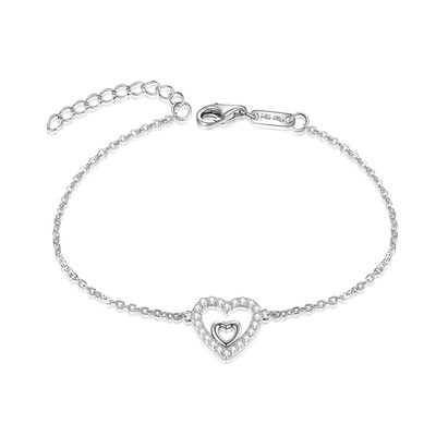

Folli Follie Ms. Fu Li Fu Li SIVLER HEART series silver sweet love bracelet 3B16S029C