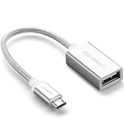 

Зеленый Micro USB OTG кабель с адаптером кабеля Android мобильный U диск кабеля конвертер поддерживает Huawei проса Meizu Samsung тканый белый 15см 30894