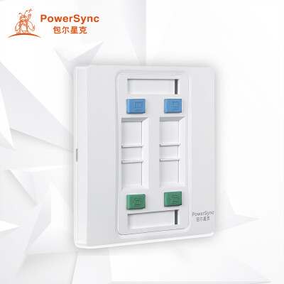 

PowerSync ACPDCCNNP9 four phone voice network cable socket computer information panel 86 switch socket panel white