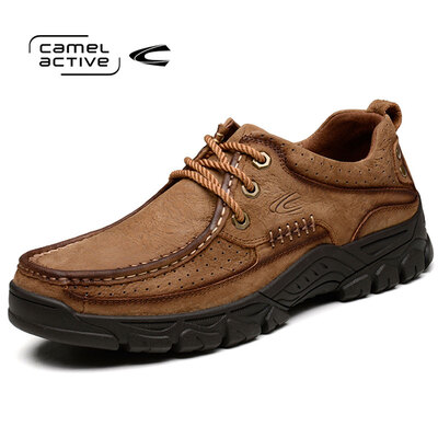 

Camel Active round lace outdoor casual shoes classic embossed leather wear popular men&39s shoes light brown 40