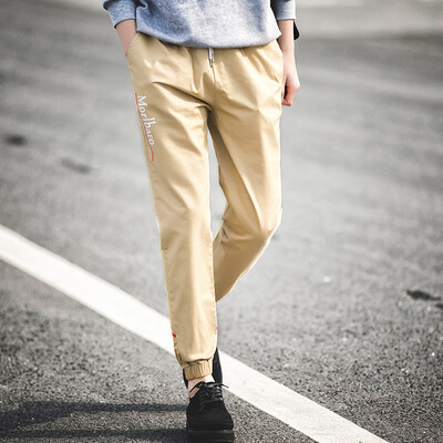 

Крокодил одежда (КРОКОДИЛ) модные случайные штаны мужчины Корейские тонкие буквы напечатаны брюки 17041CR6012 букета темно-синего L