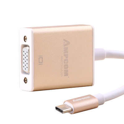 

AMPCOM AMPCOM Type-C to VGA high-definition converter cable millet Air Macbook connection TV projector display USB-C 31 adapter conversion head gold