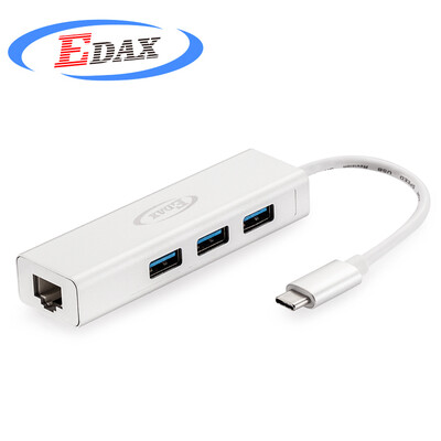 

EDAX Type-C Gigabit Ethernet проводной USB-C фитинга новый MacBook распространяется на RJ45 сетевой интерфейс адаптера кабеля преобразователя 3 USB2.0 Hub HUB разветвитель E019