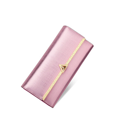 

CallagHan leather long wallet womens gold-plated diamond temperament dinner clutch wallet KW3161021 pink
