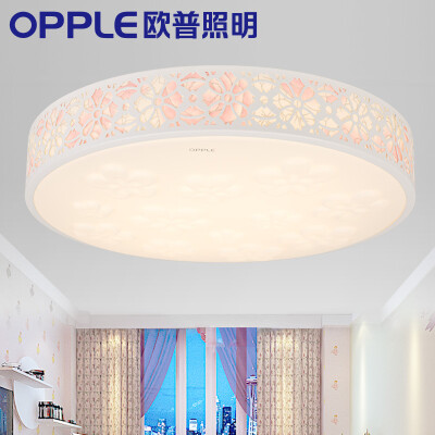 

Op lighting (OPPLE) LED ceiling lamp bedroom study lamp mobile phone + remote control dual intelligent dimming color round lamp side of the flower 30 watts 10-15 Ping send remote control