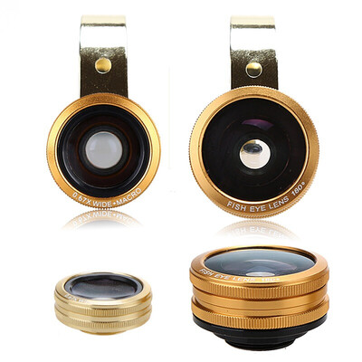 

BIAZE mobile phone lens self-timer lens wide-angle macro fish eye lens arc version A9-gold
