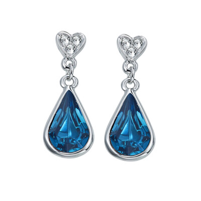 

Yoursfs® 18K Rose Gold Plated Simulated Sapphire Earrings Use Blue Austrian Crystal Fashion Jewelry