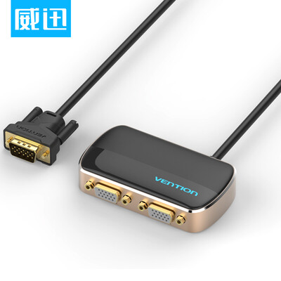 

Weining VENTION VGA splitter vga one two computer monitor screen reader into the two high-definition video expander 1 into the 2 divider 1 meter black DBABF
