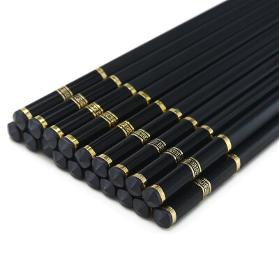 

Jingdong Supermarket picking up the alloy chopsticks stainless steel mold no chopsticks 10 double-use home hotel Japanese chopsticks black bottom gold side section 27cm SK-6157