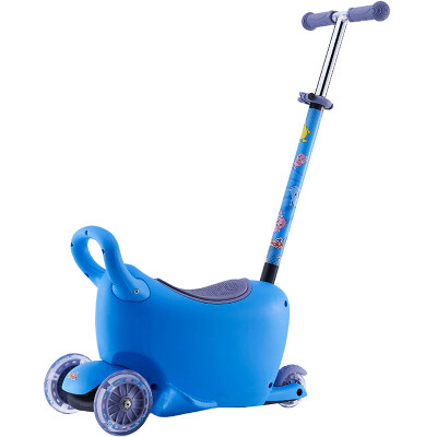 

LUCKY MULTI-FUNCTION TOY CAR Children's Scooter Cart Scooter Baby Walker Three-in-one blue (send stickers) LB1502