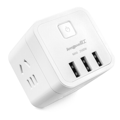

Lengon usb socket a turn four converter smart cube power outlet row row multi-function vertical master control wireless new national standard plug board XD-Q604U3