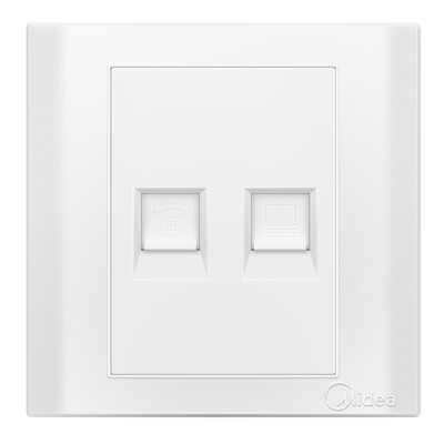

Midea Midea switch socket 86 phone computer socket E03 elegant white