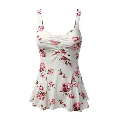 

CANISPlus Size Ladies One Piece Swimsuit Skirted Swimwear Swim dress Costume 6 - 22