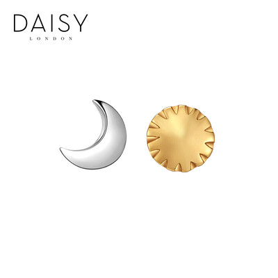 

Британский DAISY LONDON солнца и луна серии Комбинируйте серьги женских моделей асимметричных двойные прокололи уши складки одежды Комбинируйте серьги 925 серебряных серьги солнца и луна