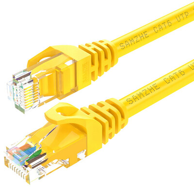 

Shanze SAMZHE six types of cable CAT6 Gigabit high-speed network line indoor&outdoor 8-core cable line 6 computer TV router cable YEL-6010 yellow 1 meter
