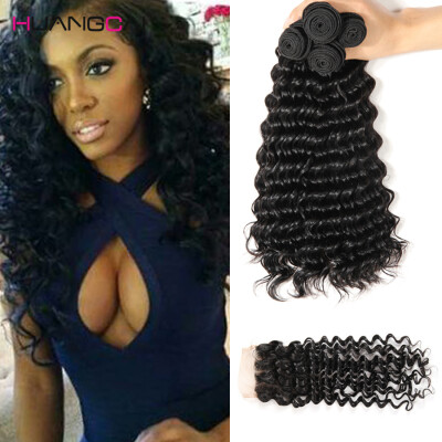 

Peruvian 4 Bundles With Closure Deep Wave Peruvian Hair Weave Bundles Peruvian Deep Wavy With Closure Wet And Wavy Virgin Hair