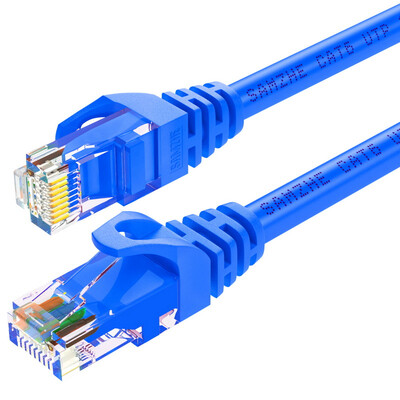 

Shanze (SAMZHE) six types of cable CAT6 Gigabit high-speed network line indoor and outdoor 8-core network cable Category 6 computer TV router cable BLU-6010 blue 1 meter