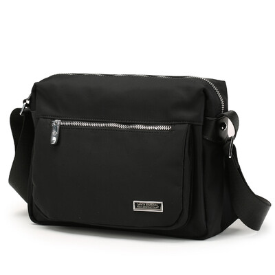 

St. Paul's Men's Casual Shoulder Messenger Bag Men's Black Canvas Bag Men's Bag Horizontal Shoulder Bag IPAD Bag Black