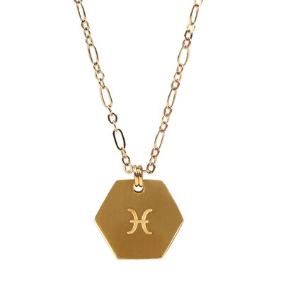 

SURPRESA V Zodiac Necklace Plated Golden Pendant Constellation Necklace Astrology Choker