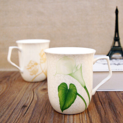 

Jingdong Supermarket Feng bamboo bamboo bamboo tough cup bone porcelain creative mug cup European milk tea cup office coffee cup cup cup 400ml color randomly sent