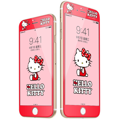 

Excellent plus genuine HelloKitty Apple iPhone6s / 6 tempered full coverage of the cartoon phone protection film 3D soft edge anti-broken color film sitting Katie