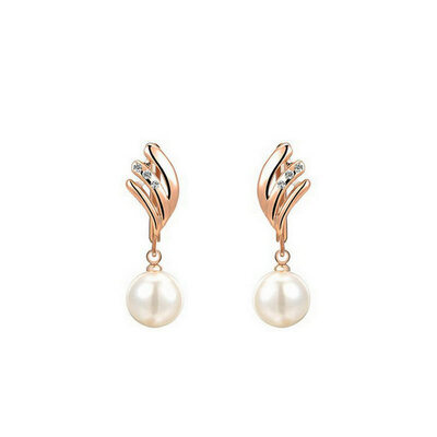 

Yoursfs@ Christmas Gift Fashion Jewelry Rose Gold Color Statement Elegant Wings Simulated Pearl Earrings Women Party
